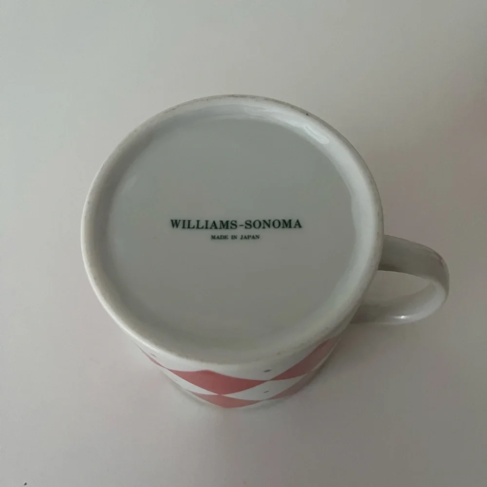 Williams Sonoma Porcelain Harlequin Red Diamond Mugs Set of 2
